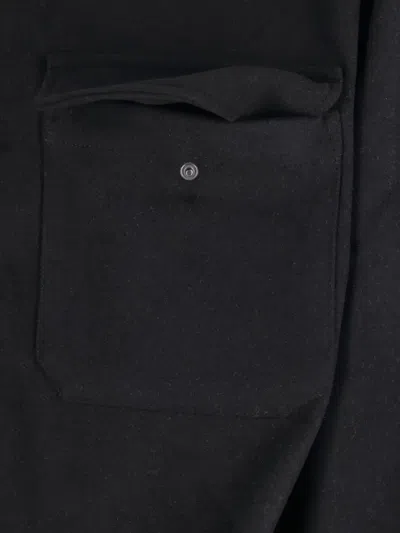White Sand Button-up Shirt In Black