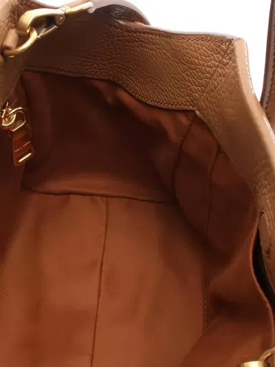 Pre-owned Miu Miu 2010s Vitello Dino Leather Tote Bag In Brown