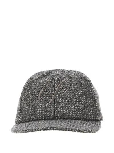 Emporio Armani L-blend Baseball Hat With Embroidery In Gray