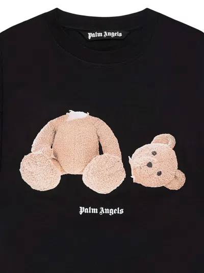 Palm Angels Broken Bear Logo Graphic T-shirt In Black