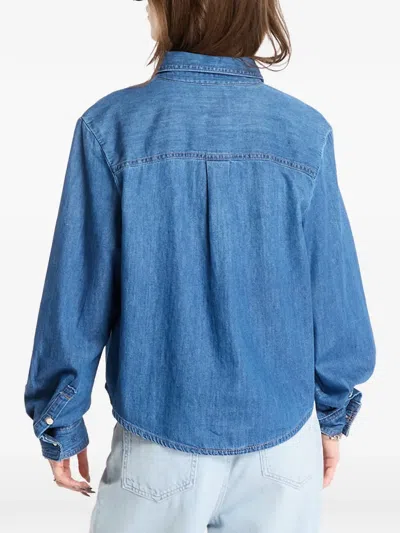 Calvin Klein Long-sleeve Denim Shirt In Blue