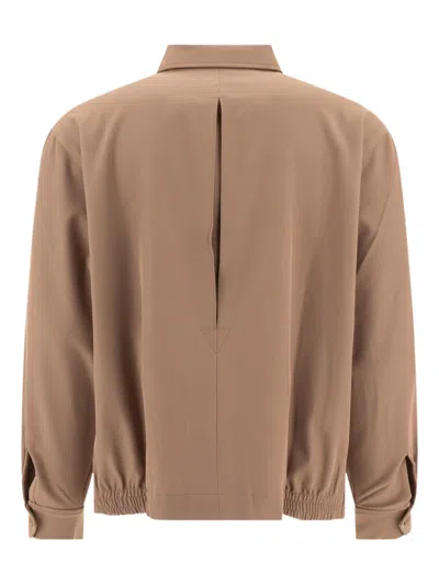 Needles Logo-embroidered Zip-up Jacket In Brown