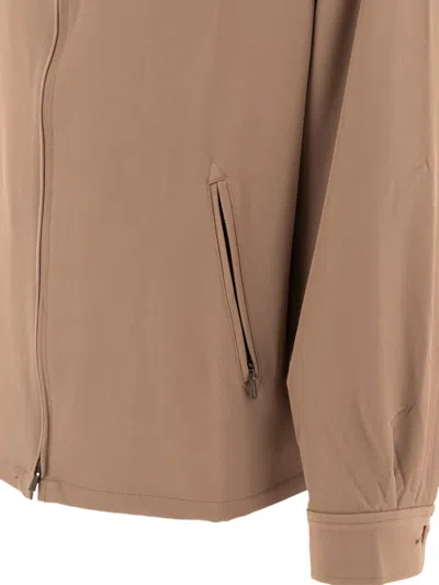 Needles Logo-embroidered Zip-up Jacket In Brown