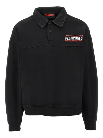Pleasures Graphic Polo Shirt In Black