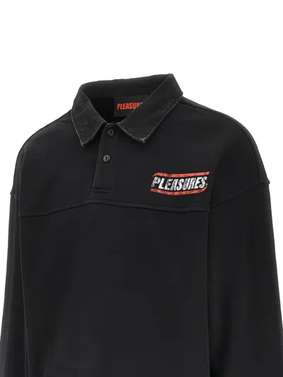 Pleasures Graphic Polo Shirt In Black