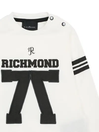 John Richmond Junior Logo-print Long-sleeve T-shirt In White
