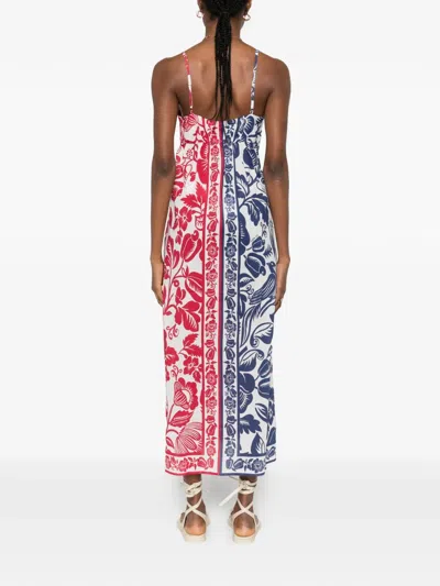 Farm Rio Floral Knot Midi Dress In Multi