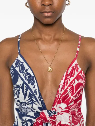 Farm Rio Floral Knot Midi Dress In Multi