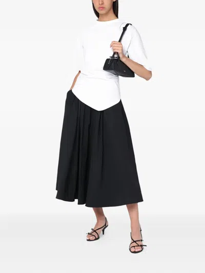 Mark Kenly Domino Tan Mkdt Studio Novo Pleated Skirt In Black In Black