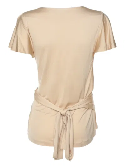 Pre-owned Polo Ralph Lauren Draped Silk Blouse In Neutral