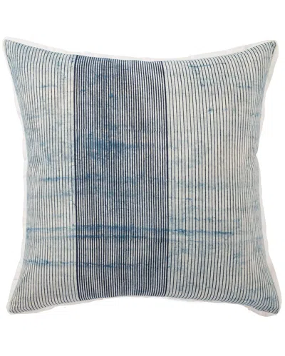 Jaipur Living Alicia Handmade Stripe Blue & White Throw Pillow In Blue