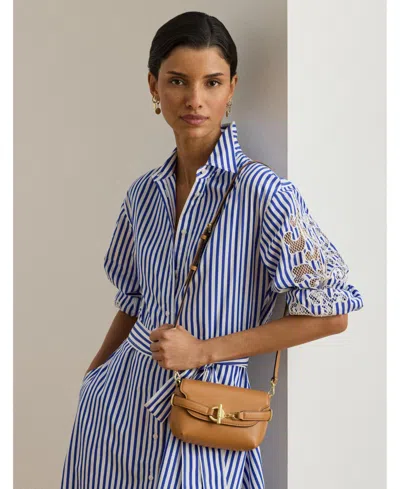 Ralph Lauren Leather Small Blaike Crossbody Bag In Brown