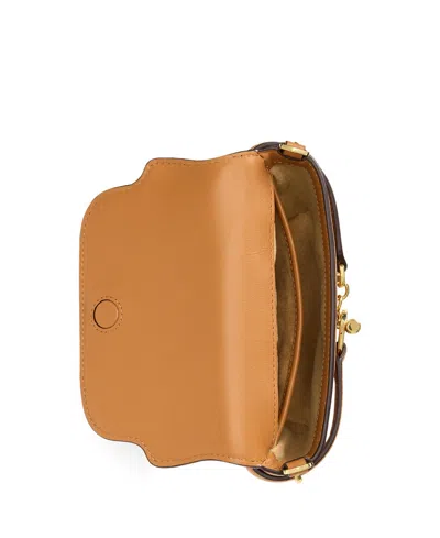 Ralph Lauren Leather Small Blaike Crossbody Bag In Brown