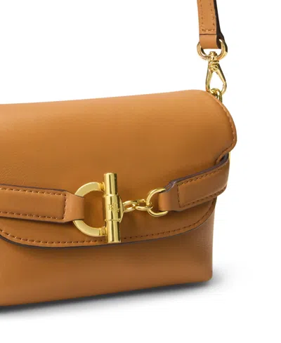 Ralph Lauren Leather Small Blaike Crossbody Bag In Brown