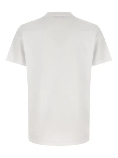 Versace White T-shirt With Lettering Logo On The Front In Cotton Man In White