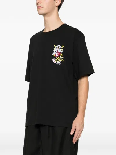 Kenzo Wild Tiger Embroidered T-shirt In Black