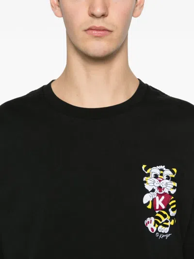 Kenzo Wild Tiger Embroidered T-shirt In Black