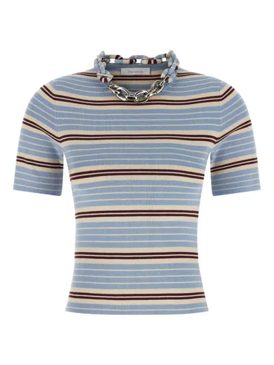 Rabanne Chain-detail Ribbed T-shirt In Multi