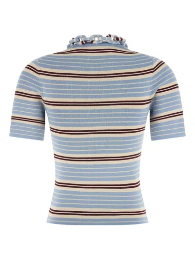 Rabanne Chain-detail Ribbed T-shirt In Multi