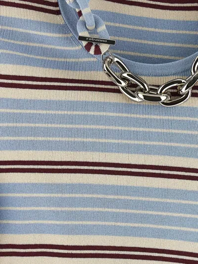 Rabanne Chain-detail Ribbed T-shirt In Multi