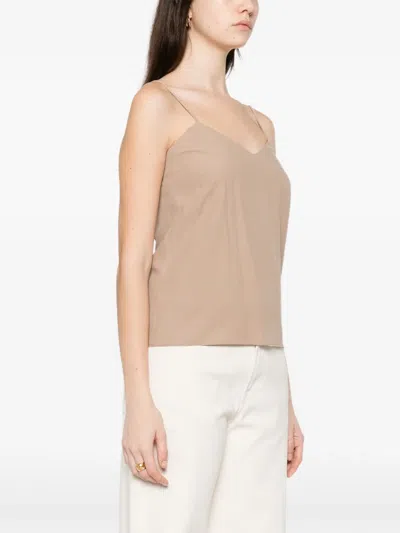 Max Mara Unghia V-neck Top In Neutral