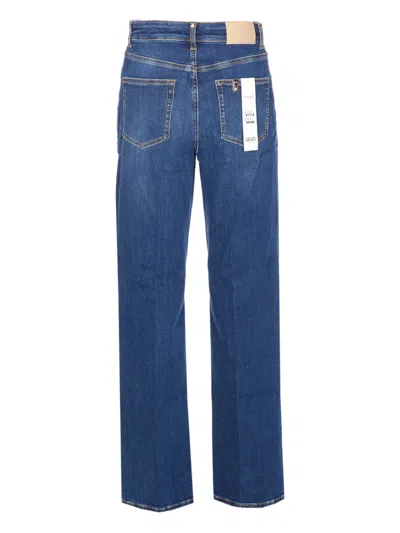 Liu •jo Liu Jo Logo Patch Straight Leg Jeans In Blue