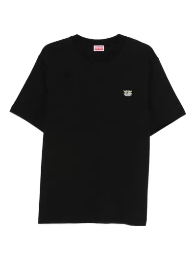 Kenzo Embroidered Crewneck T-shirt In Black
