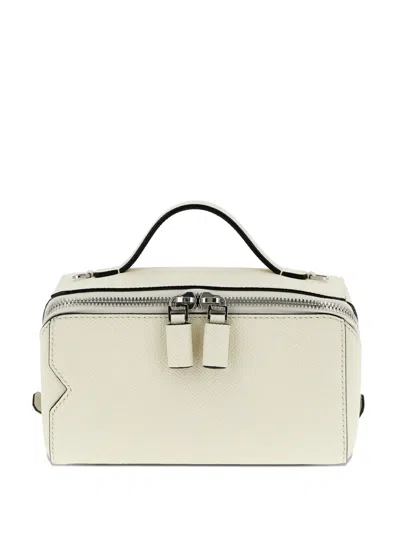 Valextra V-line Zip-up Tote Bag In Neutral