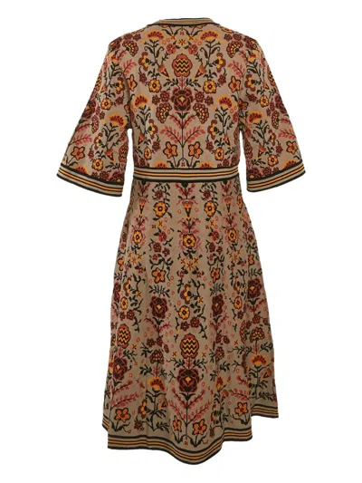 Pre-owned Missoni Knit Floral Dress In Neutral