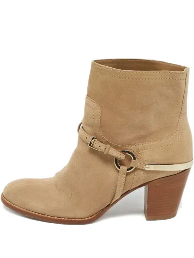 Pre-owned Dior Ring-detail Ankle Boots In Neutral