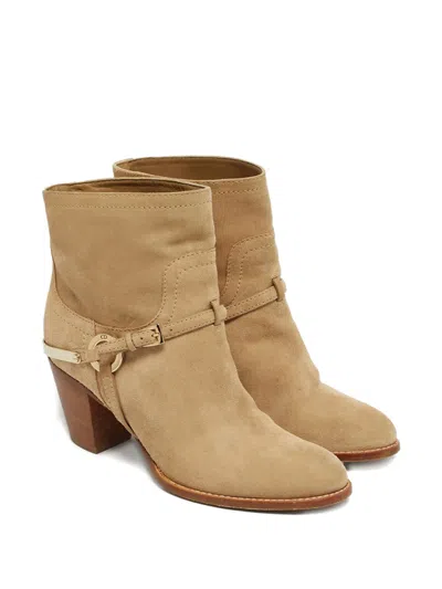 Pre-owned Dior Ring-detail Ankle Boots In Neutral