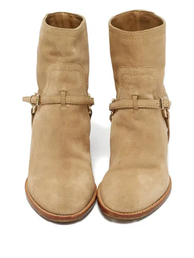 Pre-owned Dior Ring-detail Ankle Boots In Neutral