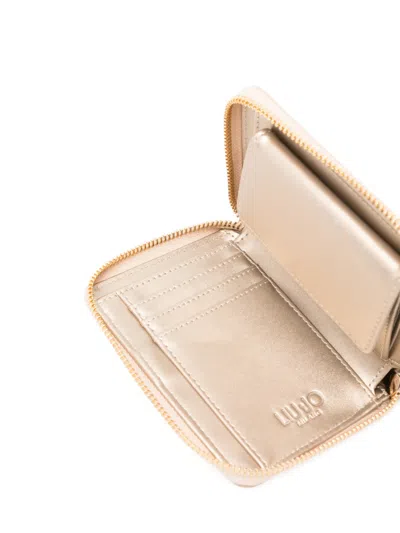 Liu •jo Logo-embossed Zip Wallet In Neutral
