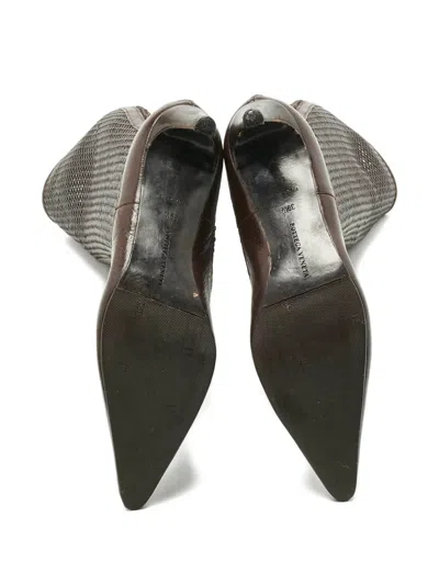 Pre-owned Bottega Veneta Woven Zipped Boots In Brown