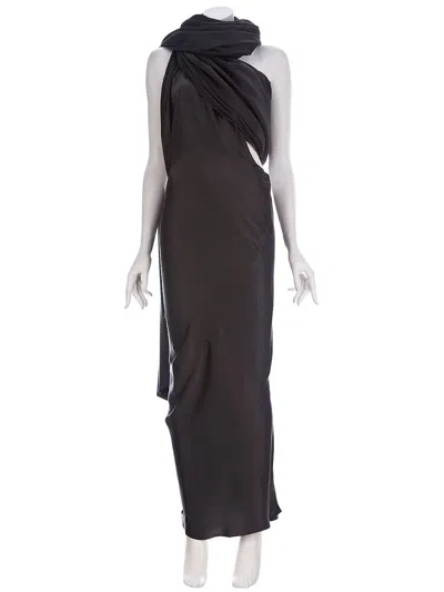 Haider Ackermann Convertible Neck Drape Dress In Black