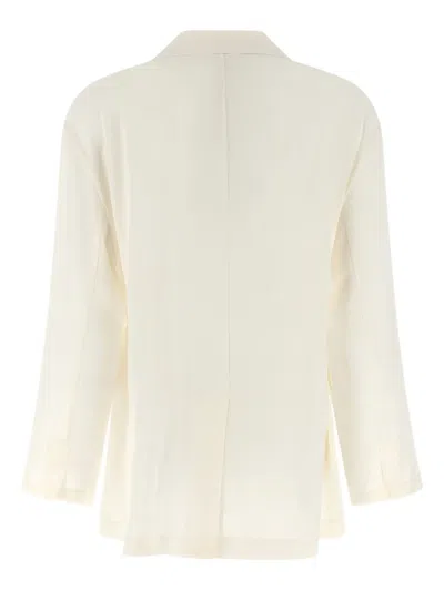 Brunello Cucinelli Knotted Lace Single-breasted Blazer In White