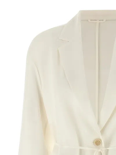 Brunello Cucinelli Knotted Lace Single-breasted Blazer In White