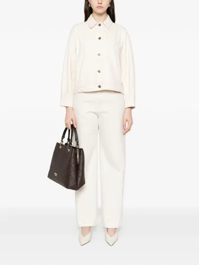 Max Mara Nettare Denim Jacket In Neutral