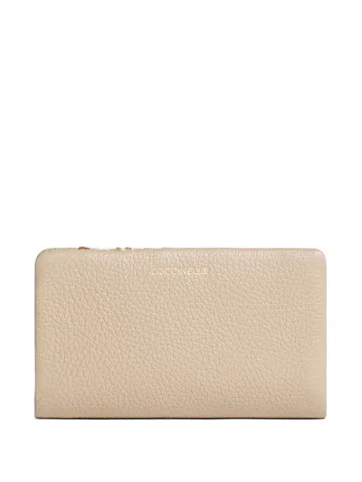 Coccinelle Press-stud-fastening Wallet In Neutral
