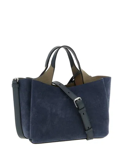 Tod's Apa Small Suede Tote Bag In Blue