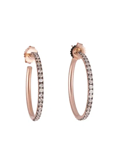 Sylva & Cie Diamond Hoop Earrings In Gold