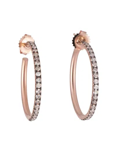 Sylva & Cie Diamond Hoop Earrings In Gold