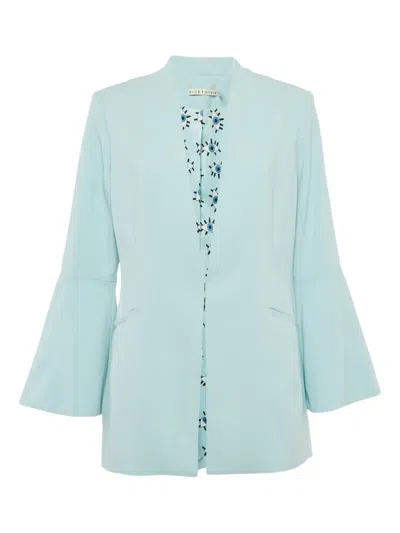 Pre-owned Alice And Olivia Collarless Blazer In Blue
