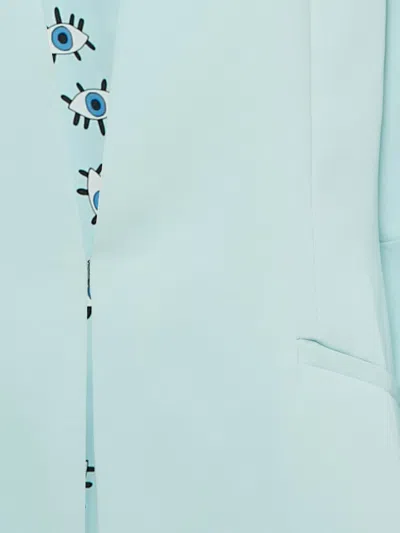 Pre-owned Alice And Olivia Collarless Blazer In Blue