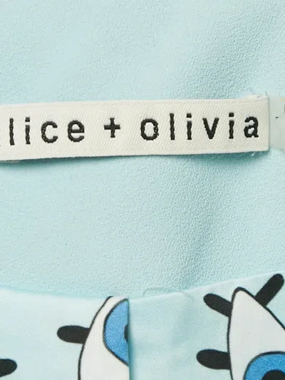 Pre-owned Alice And Olivia Collarless Blazer In Blue