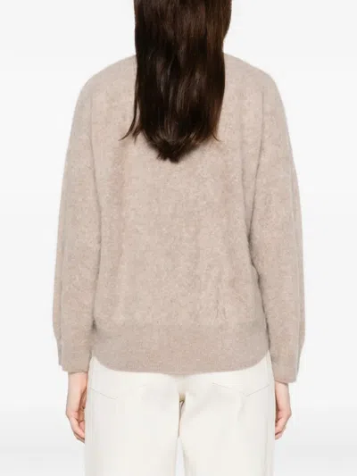 Gotha V-neck Buttoned Cardigan In Neutral