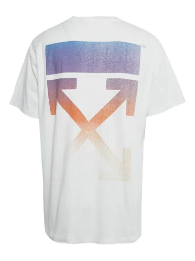 Pre-owned Off-white Logo-detail Crew-neck T-shirt In White