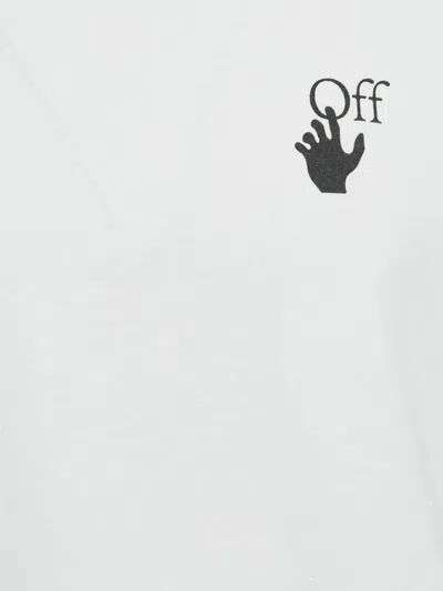Pre-owned Off-white Logo-detail Crew-neck T-shirt In White
