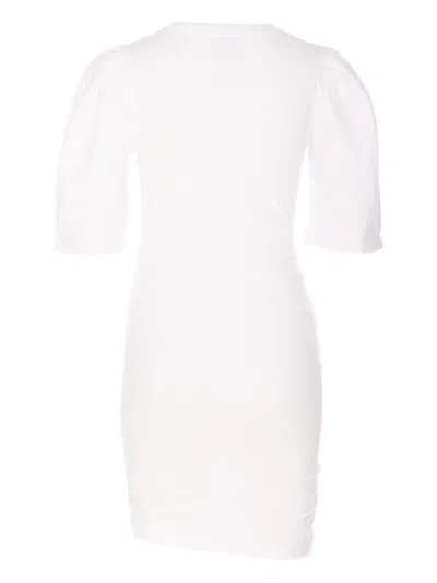 Isabel Marant Mylda Ruched Mini Dress In White