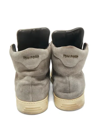 Pre-owned Tom Ford Russell High-top Lace-up Sneakers In Gray